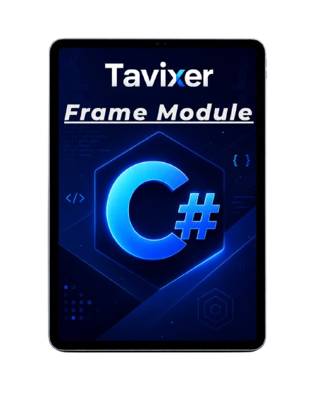 Tavixer Frame Module with C# logo on a dark background